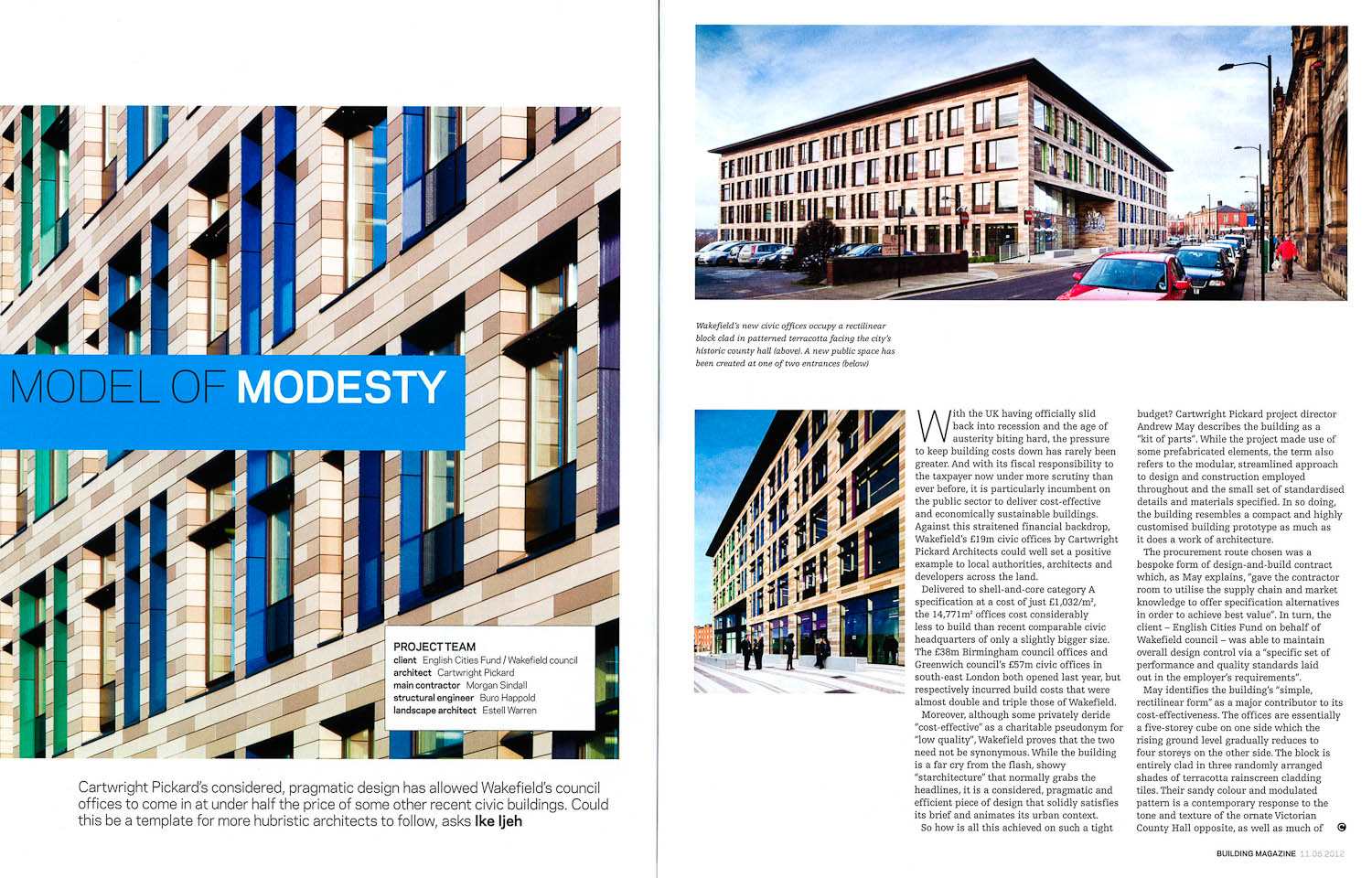 Wakefiel Civic Centre, AJ Magazine, Cartwright Pickard Architects